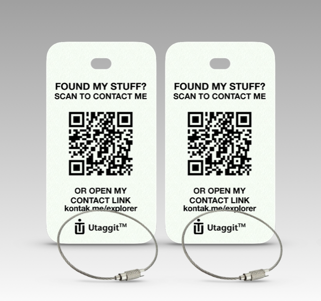 BLACK on WHITE Bag Tags